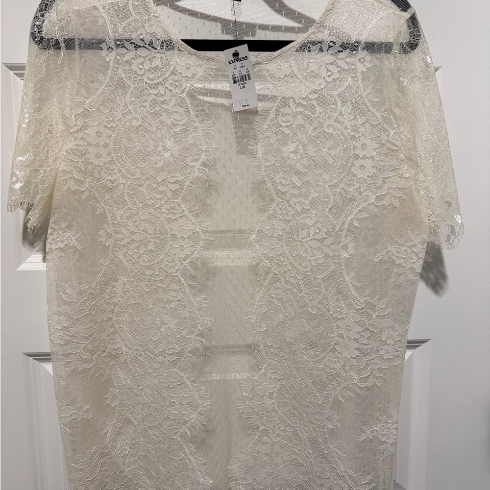 Express Lace Blouse in Cream